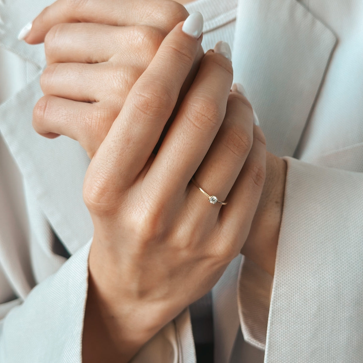 Inel din aur Timeless - Diamant 0.1 CT - Indira