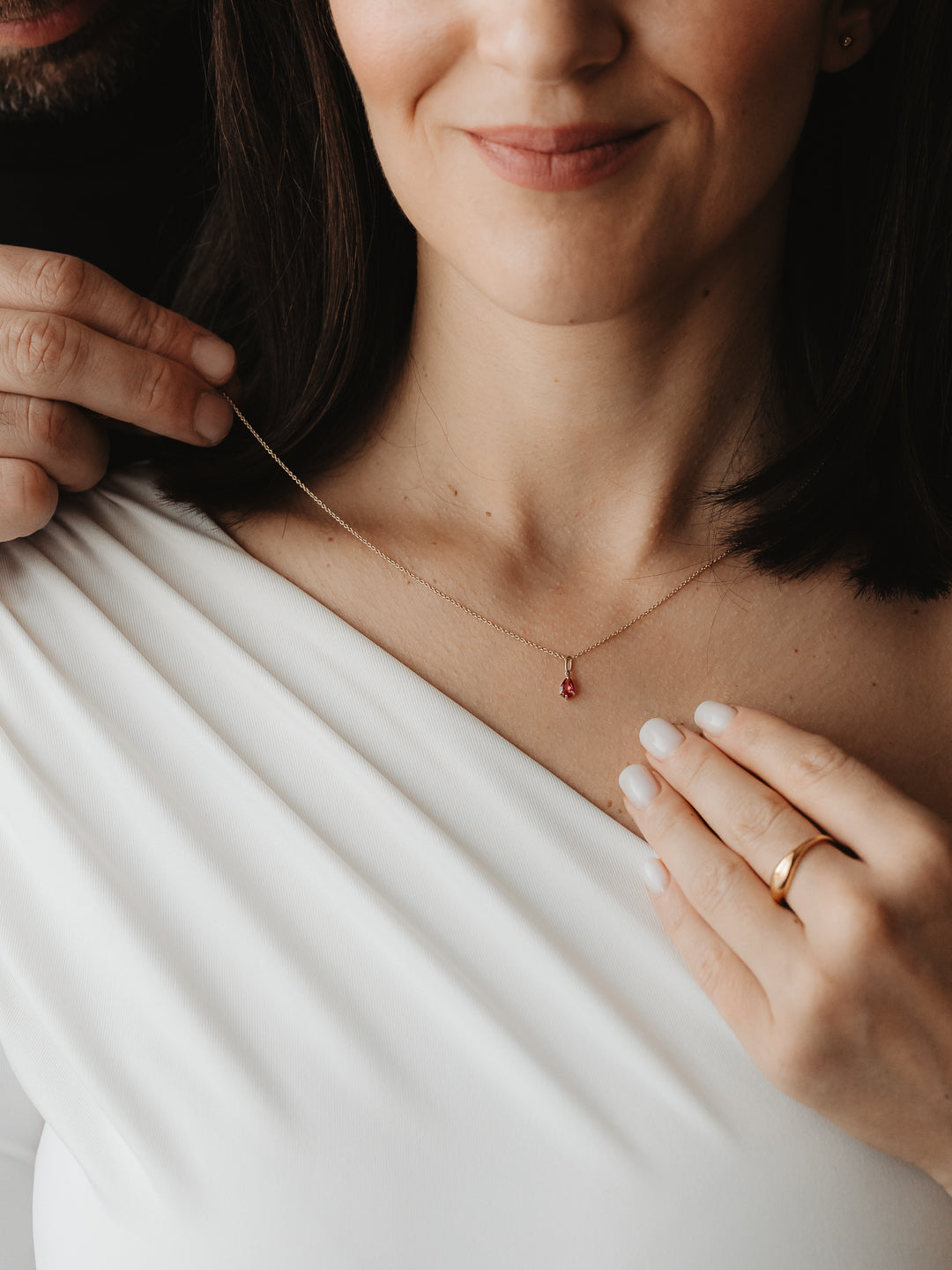 Aranypandantív Birthstone április - Fehér Topáz