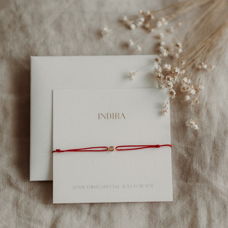 Bracelet en corde d'argent Birthstone May Silver - Onyx Vert - Indira