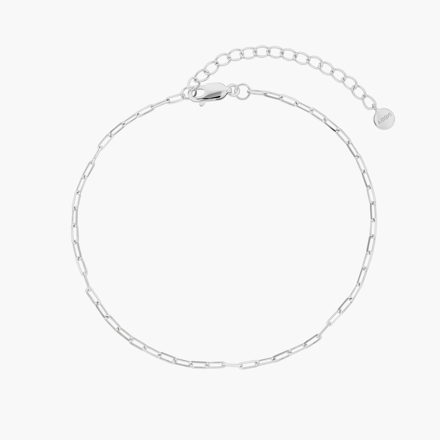 Silver Paperclip Anklet - Indira