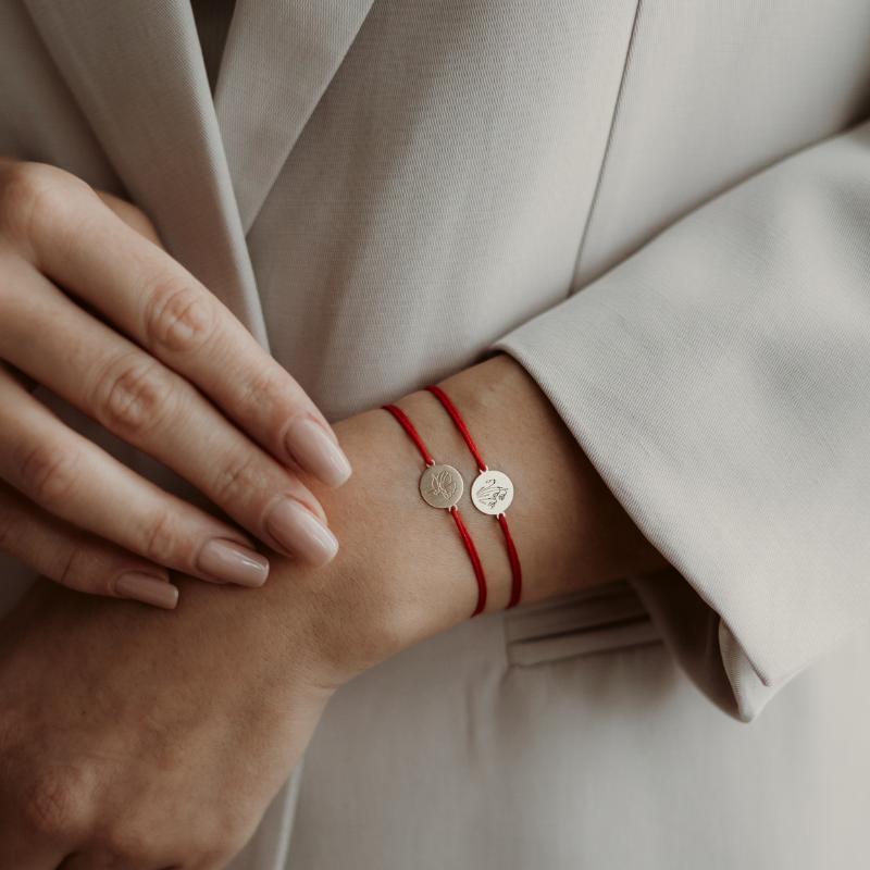 Golden BirthFlower Silver Cord Bracelet - April Daisy - Indira