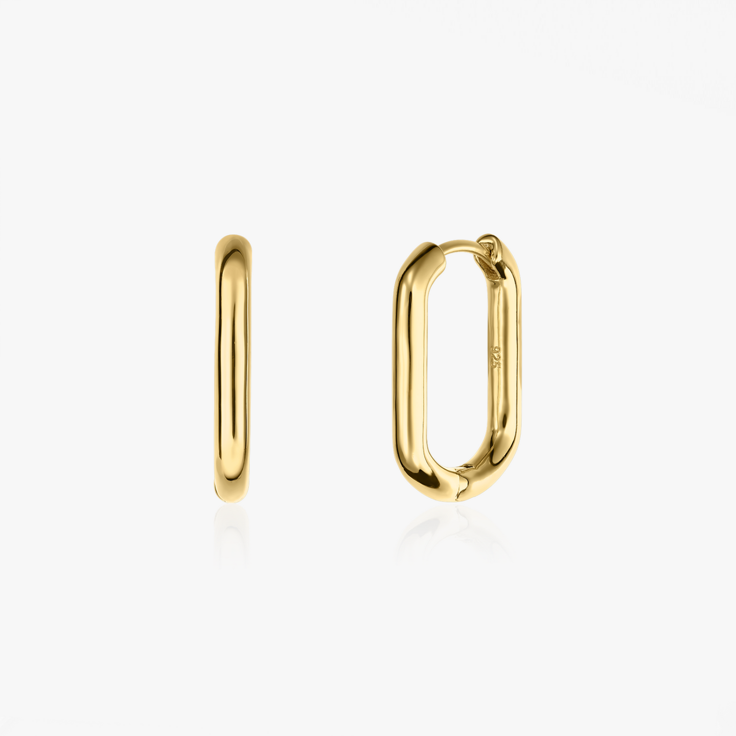 Golden Square Hoops ezüst fülbevaló - Indira