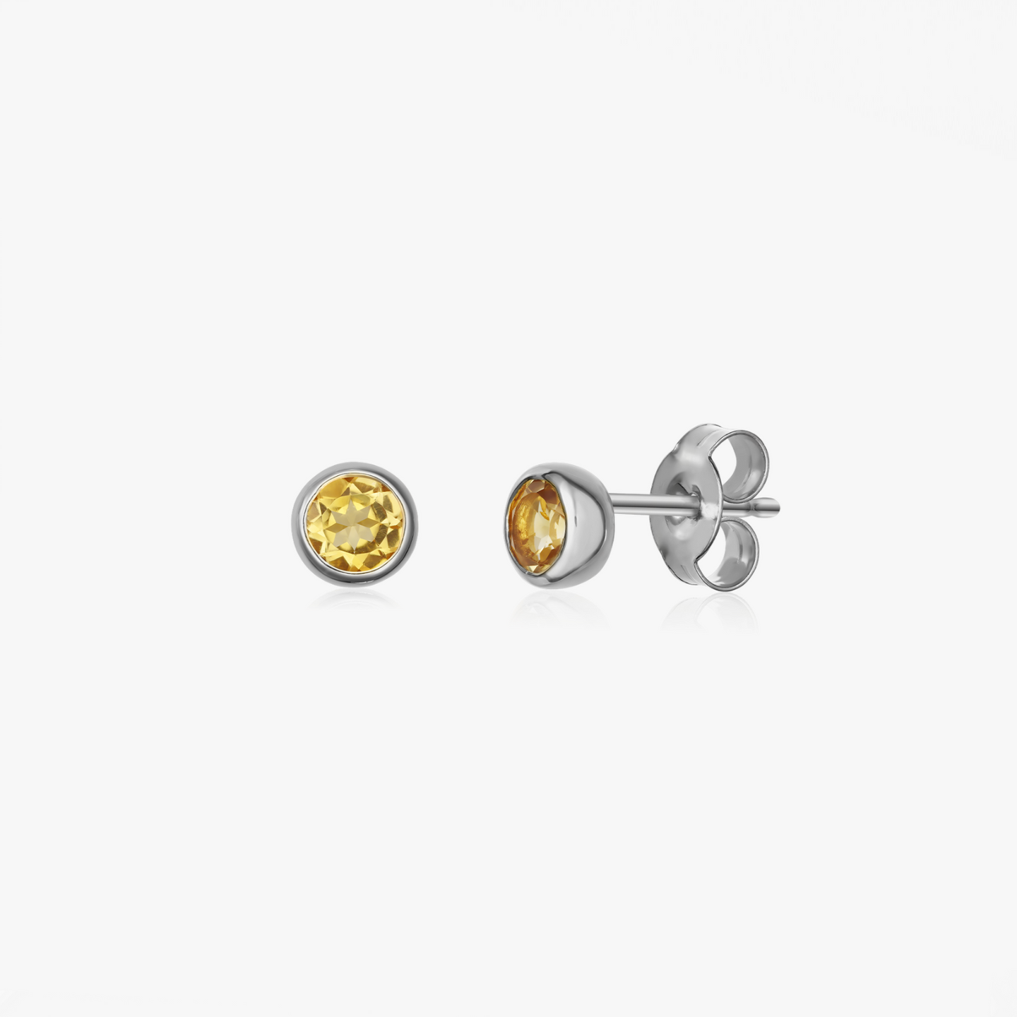 November Birthstone Silver Earrings - Citrine - Indira