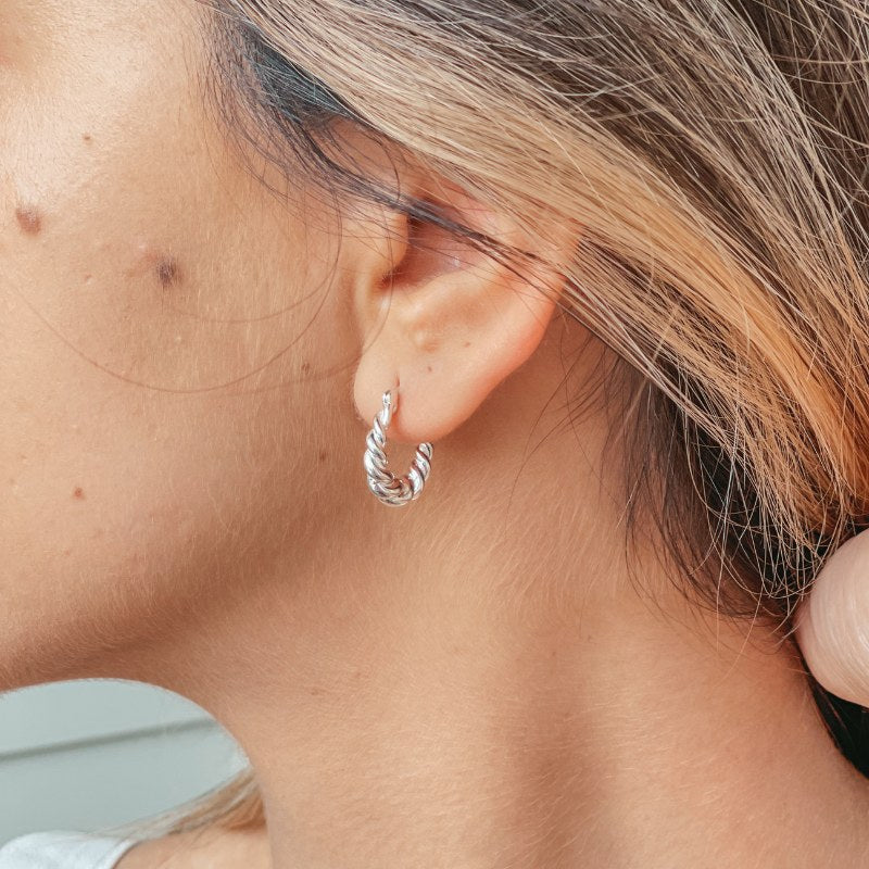 Brioche Silver Earrings - Indira