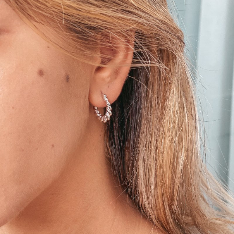 Brioche Silver Earrings - Indira