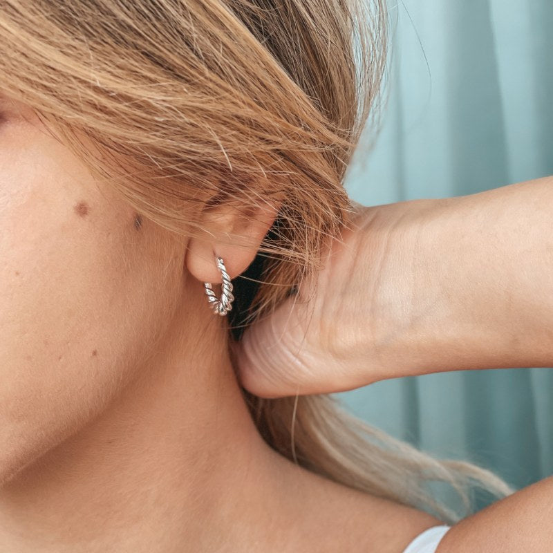Brioche Silver Earrings - Indira