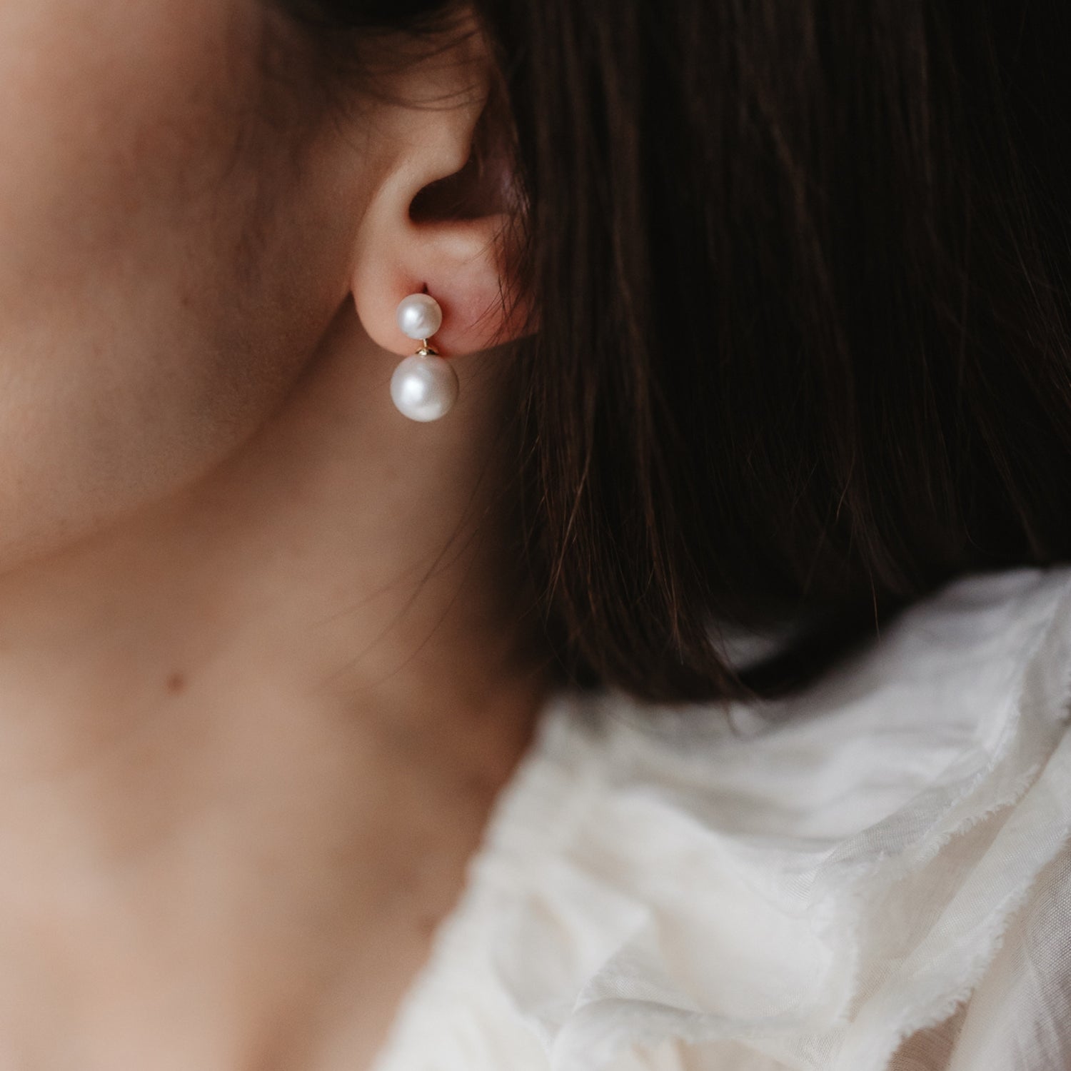 Cercei din argint Golden Elara - Perle naturale - Indira