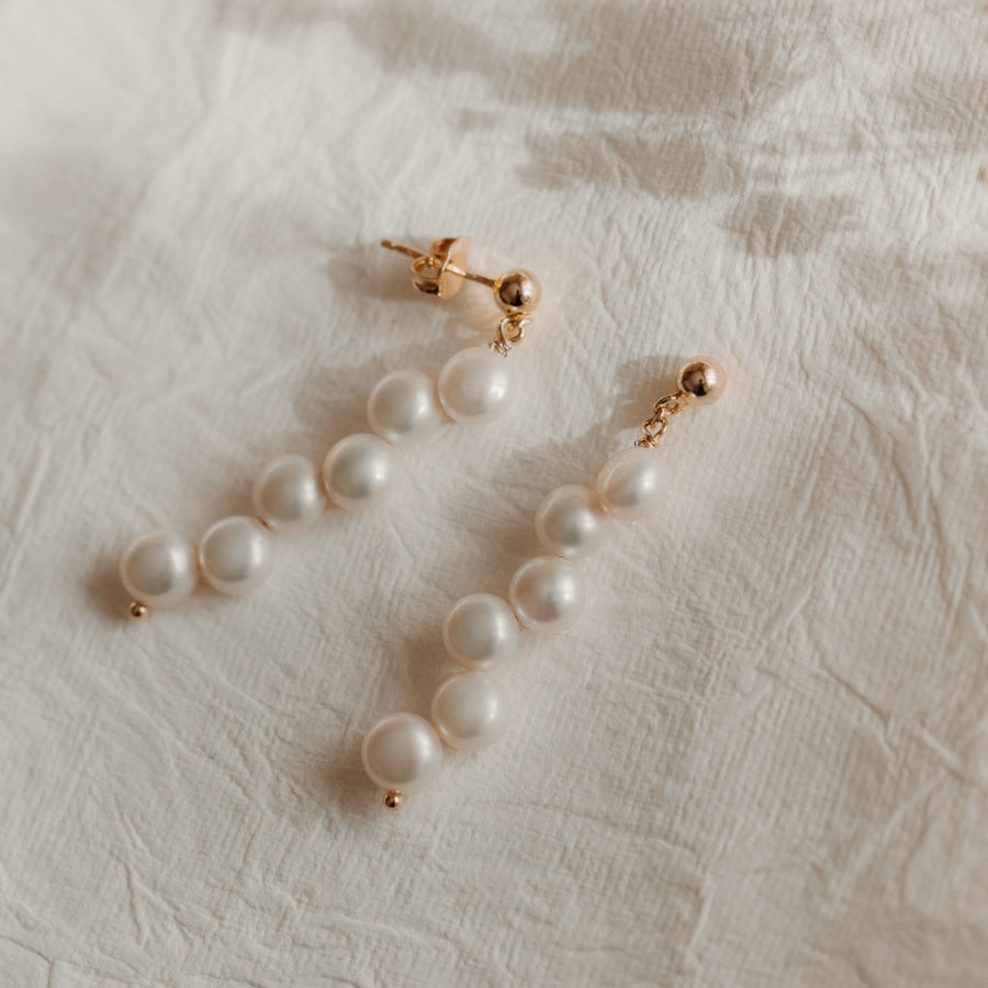 Boucles d'oreilles en argent Golden Harmony - Perles naturelles - Indira