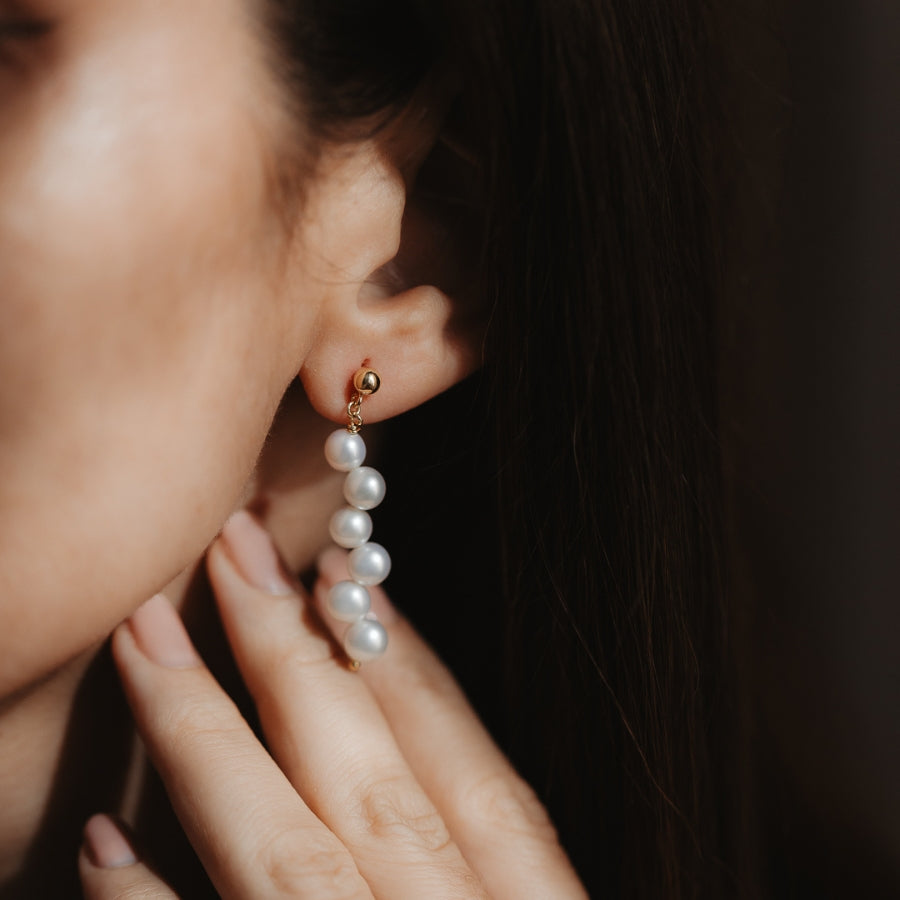 Boucles d'oreilles en argent Golden Harmony - Perles Naturelles - Indira