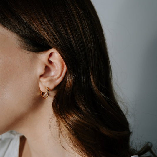 Boucles d'oreilles en argent Golden Siamese - Zirconium - Indira