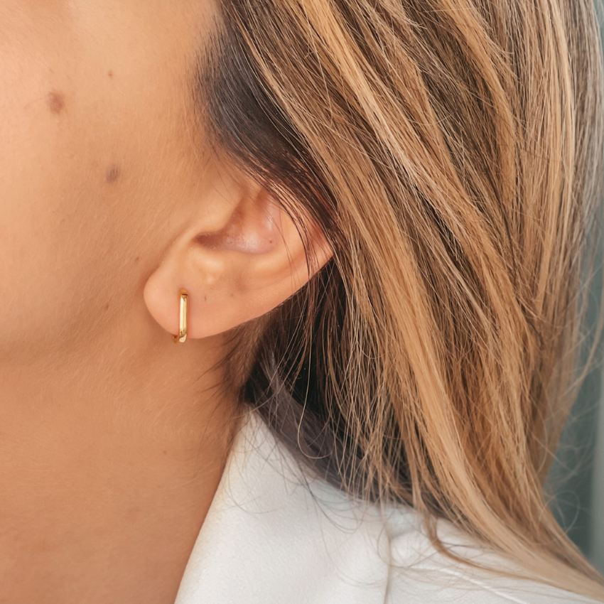 Cercei din argint Golden U Hoops - Indira