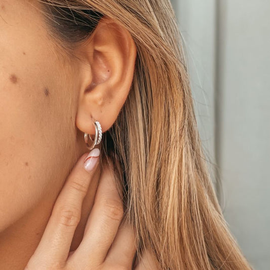 Boucles d'oreilles en argent Siamese - Zircon - Indira