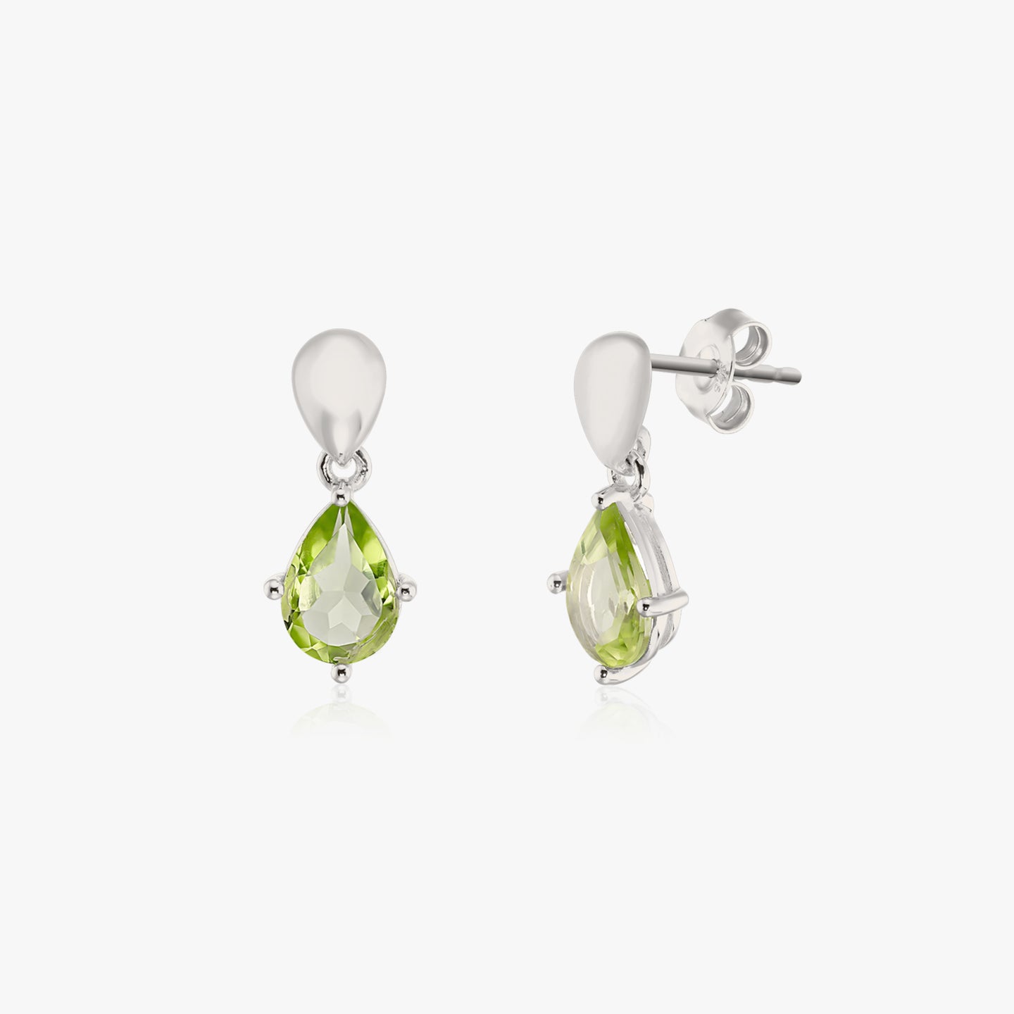 Kaylee Silver Earrings - Peridot - Indira