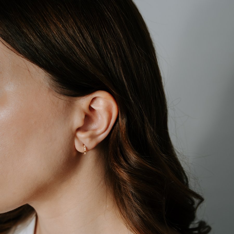 Boucles d'oreilles en or Carreau - Zirconium - Indira