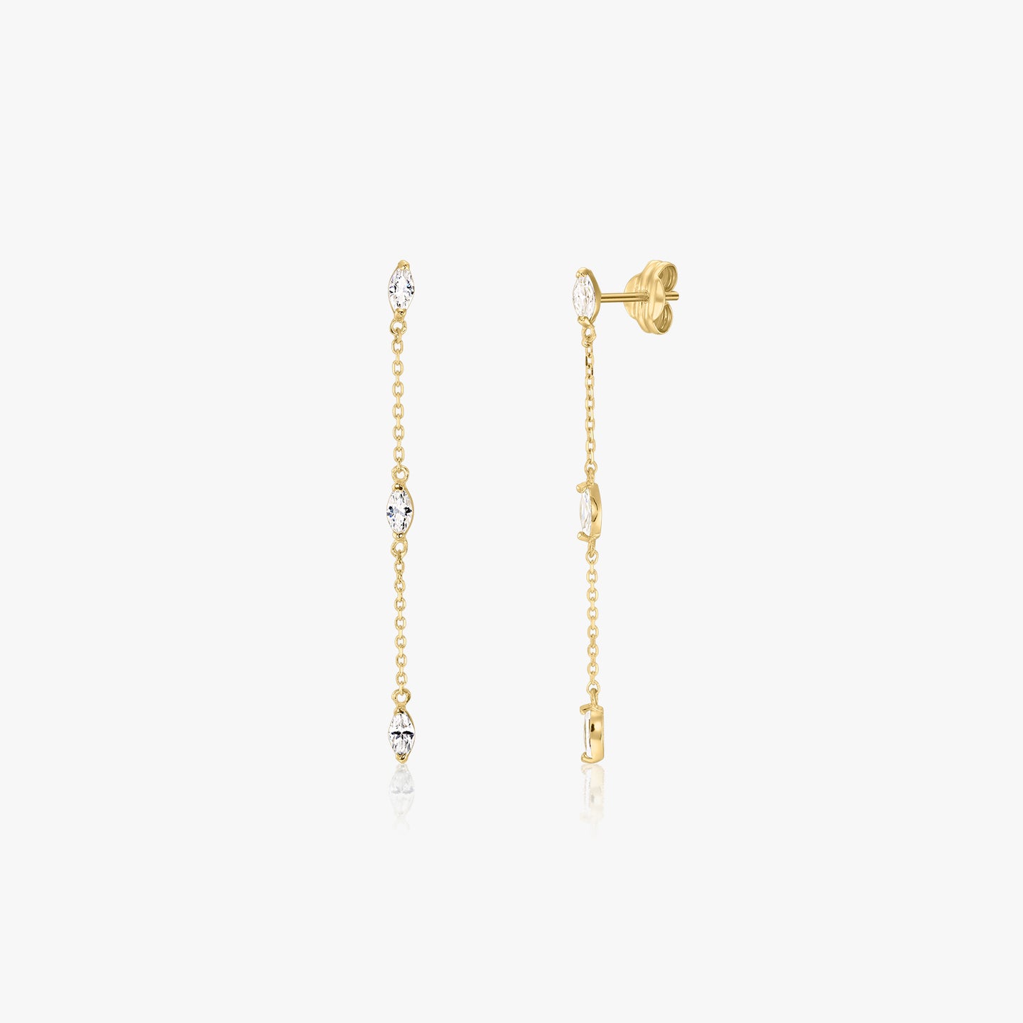 Boucles d'oreilles en or Crystal Drops - Zirconium - Indira