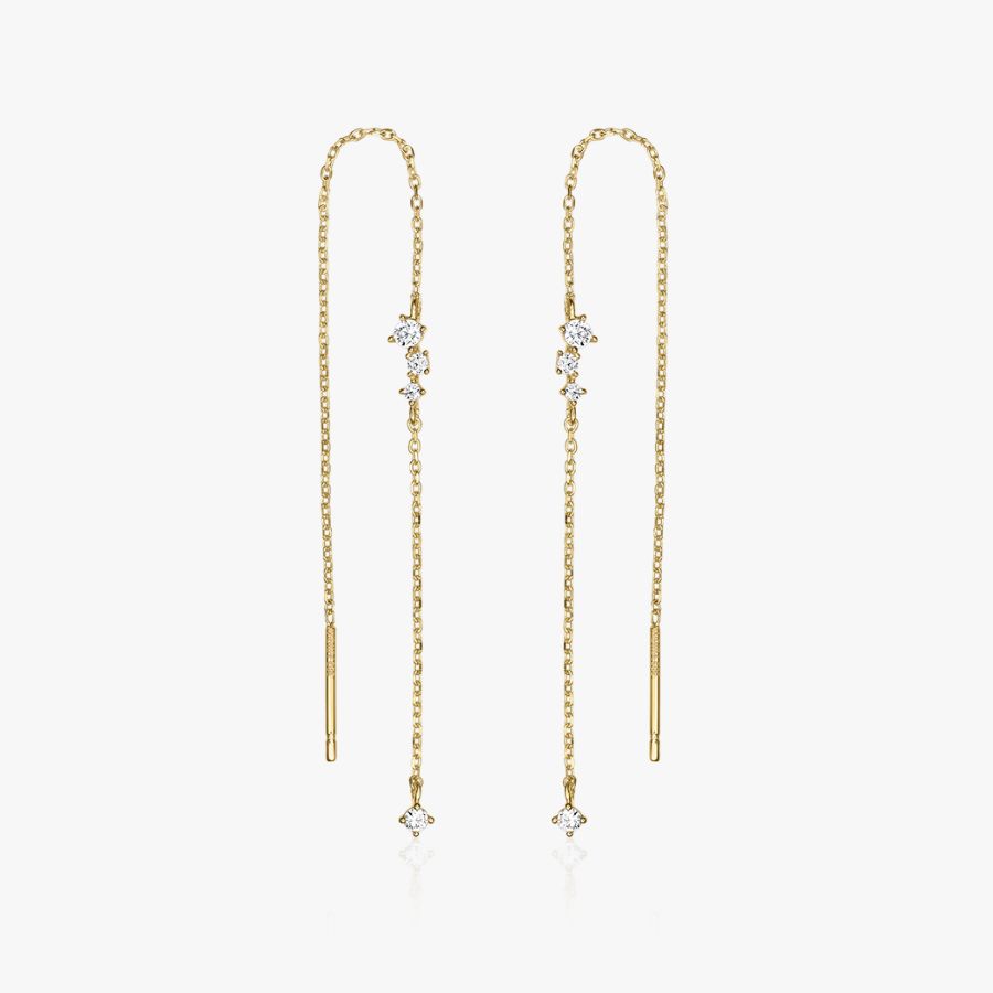 Graceful Drop Gold Earrings - Indira
