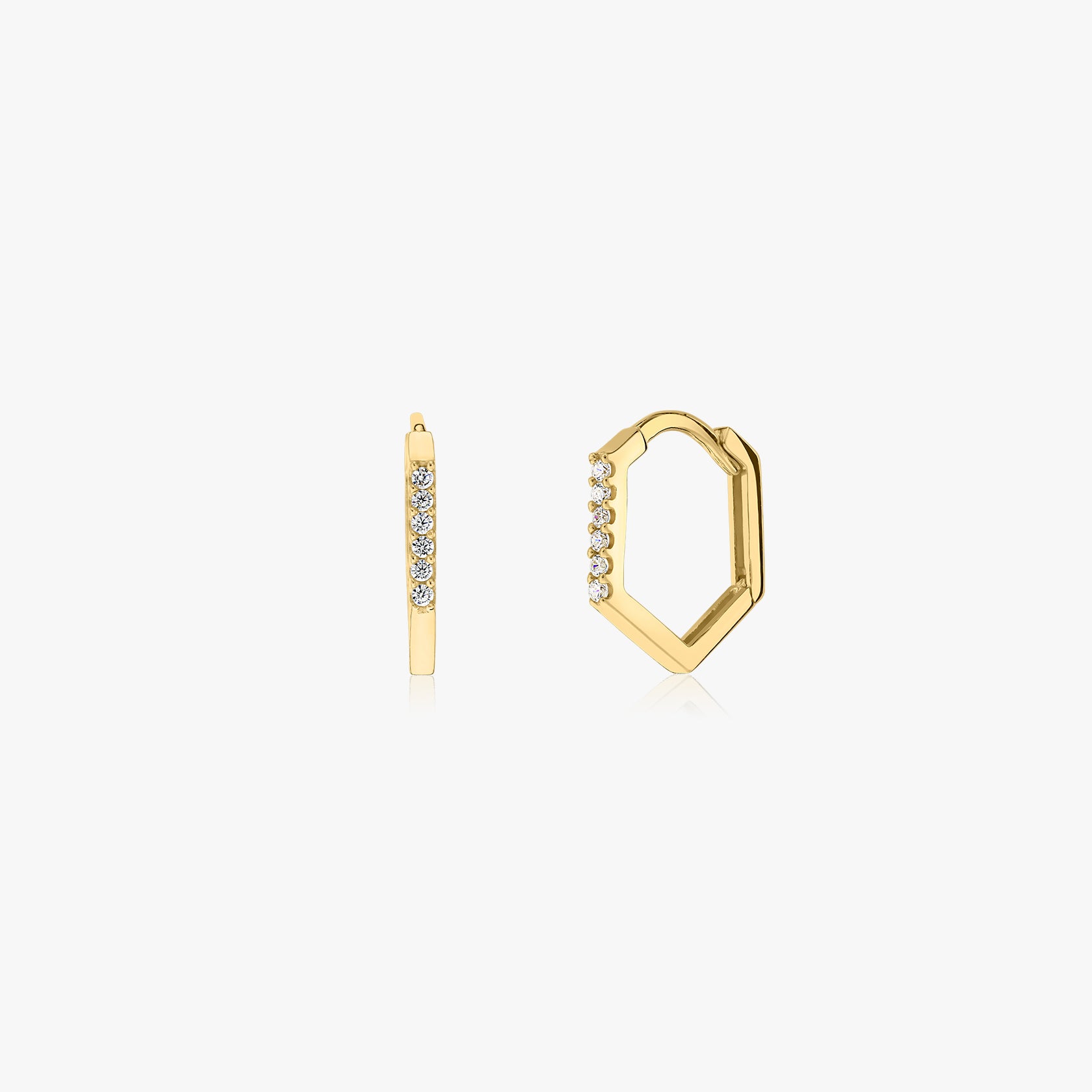 Boucles d'oreilles en or Hexagon Hoops - Indira