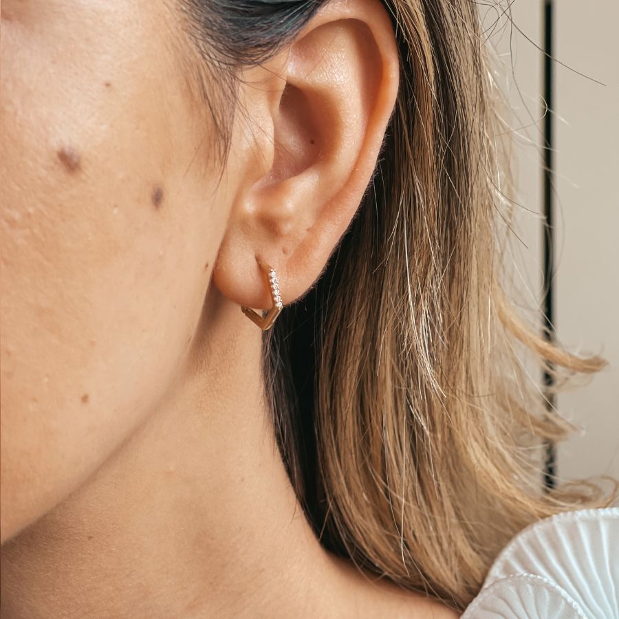Boucles d'oreilles en or Hexagon Hoops - Indira