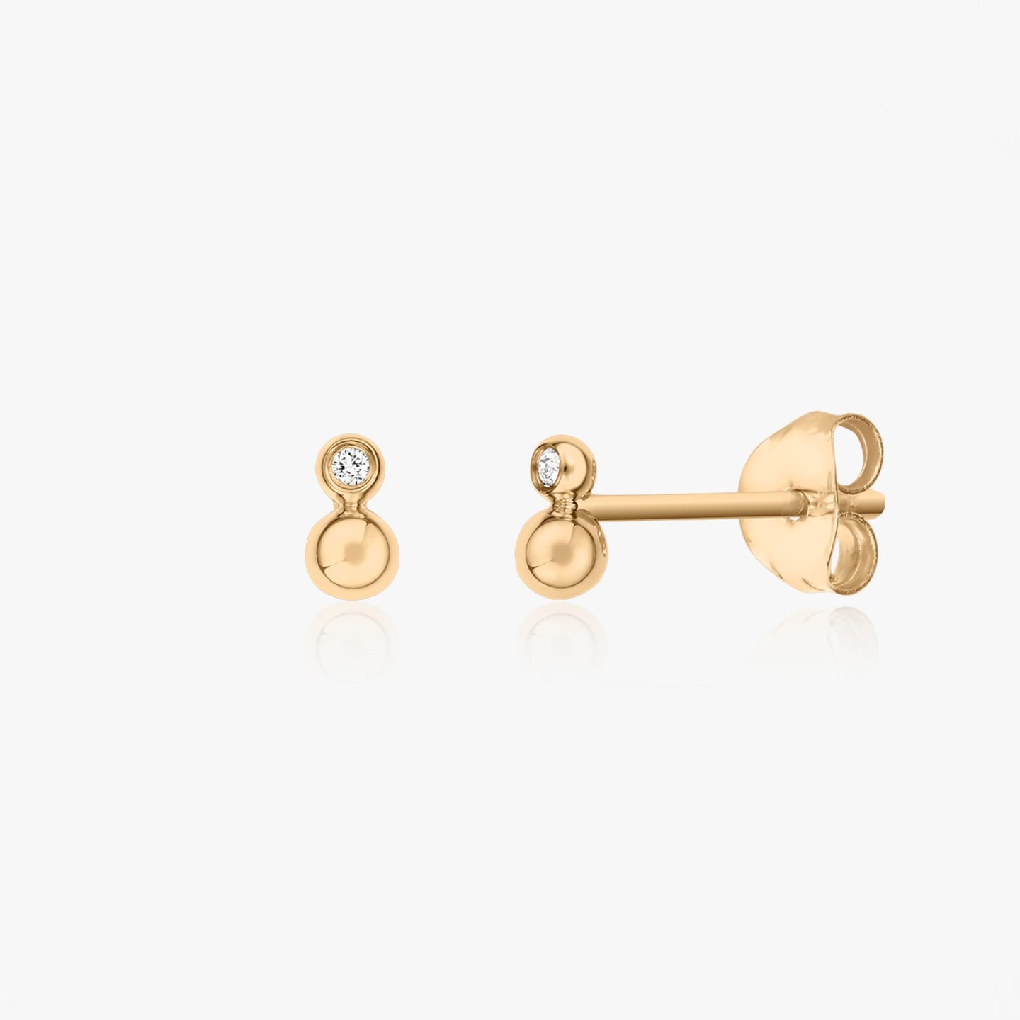 Boucles d'Oreilles Or Jaune Larme - Diamants