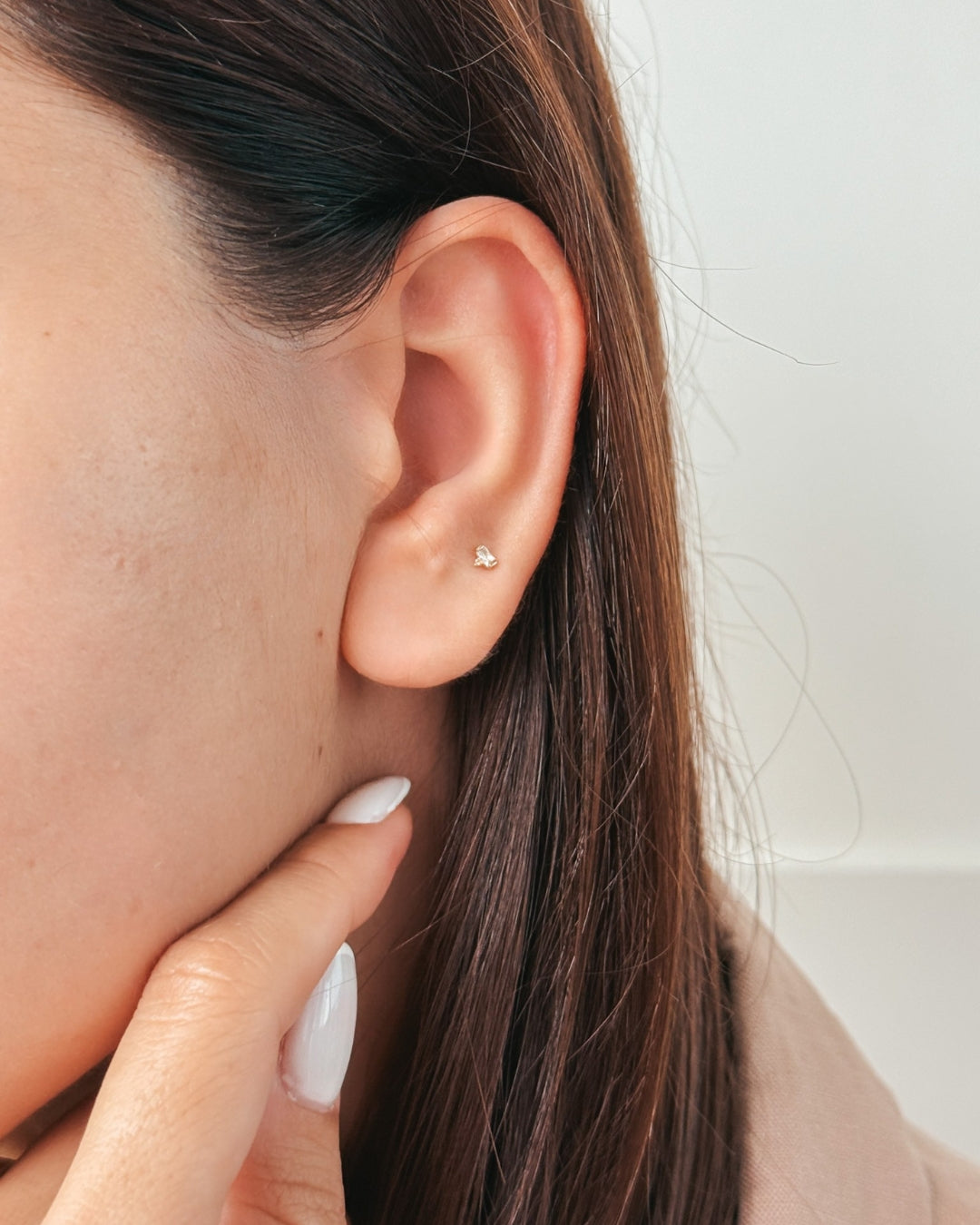 Cercei piercing labret din aur galben Shine - Zirconiu - Indira