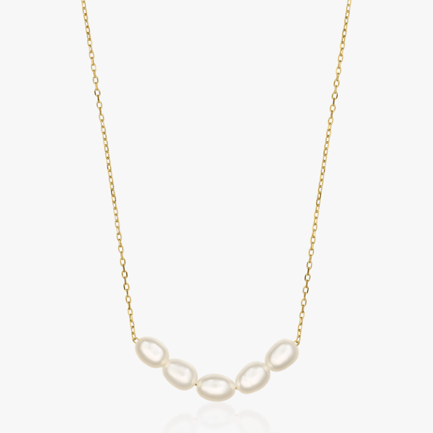 Golden Maia Silver Necklace - Natural Pearls - Indira