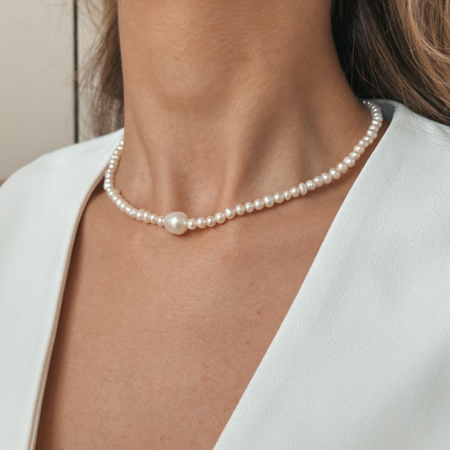 Colier din argint Chanti - Perle de cultura - Indira