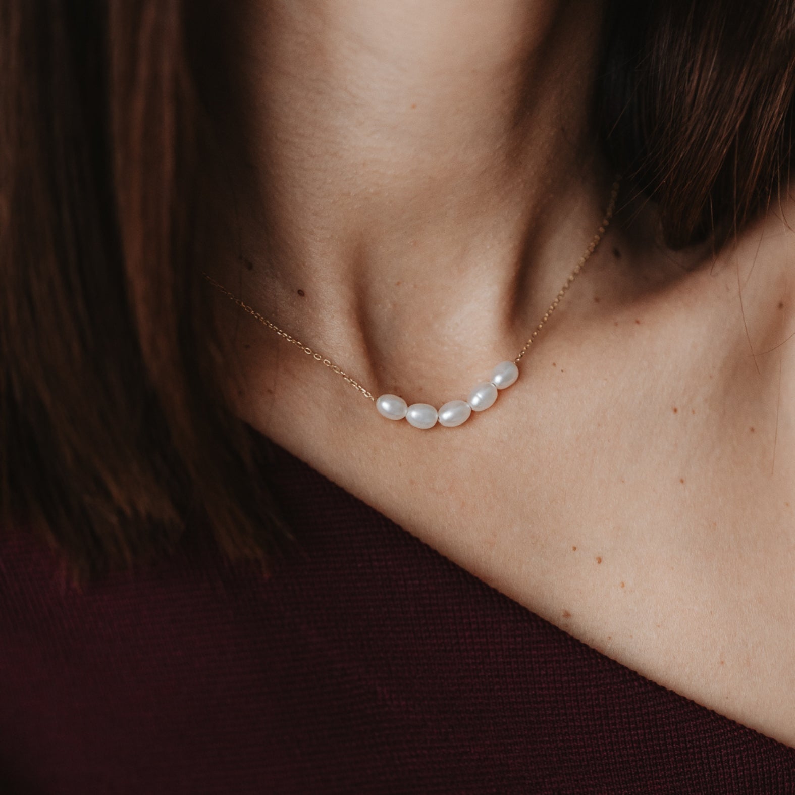 Colier din argint Golden Maia - Perle Naturale - Indira