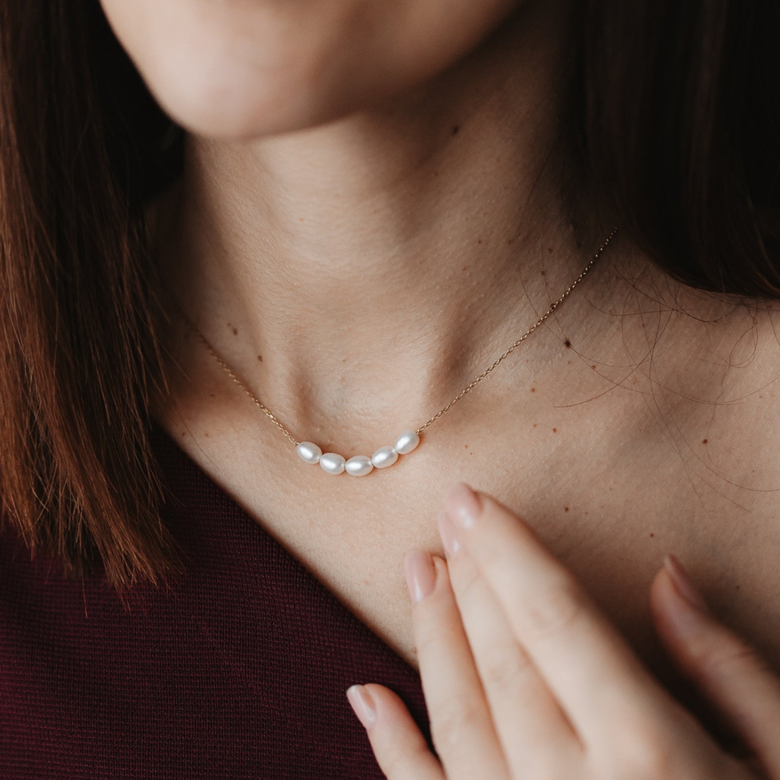 Colier din argint Golden Maia - Perle Naturale - Indira