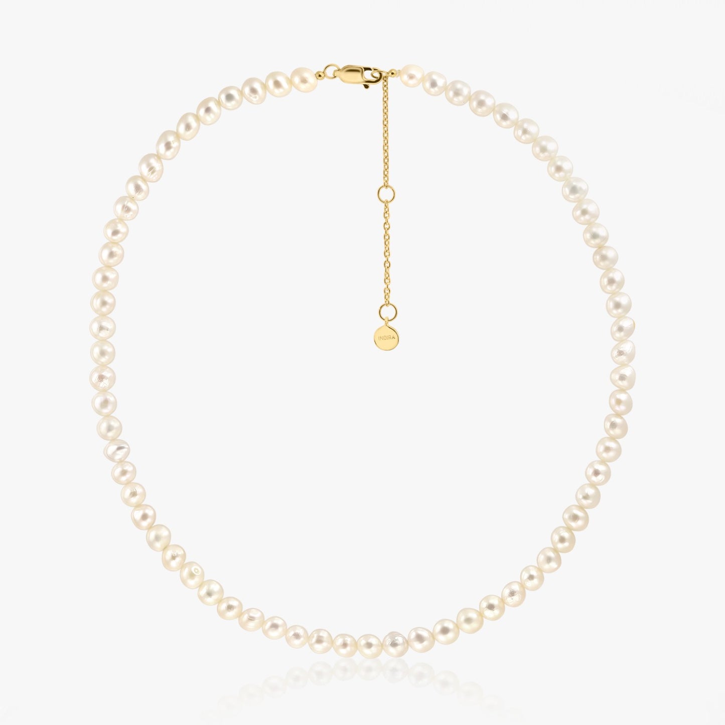 Golden Finesse Silver Necklace - Natural Pearls