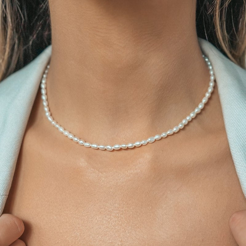 Jacqueline Silver Necklace - Natural Pearl - Indira