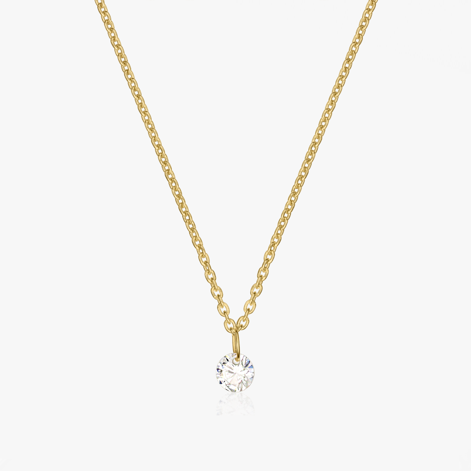 Colier din argint Golden Solitaire - Zirconiu - Indira