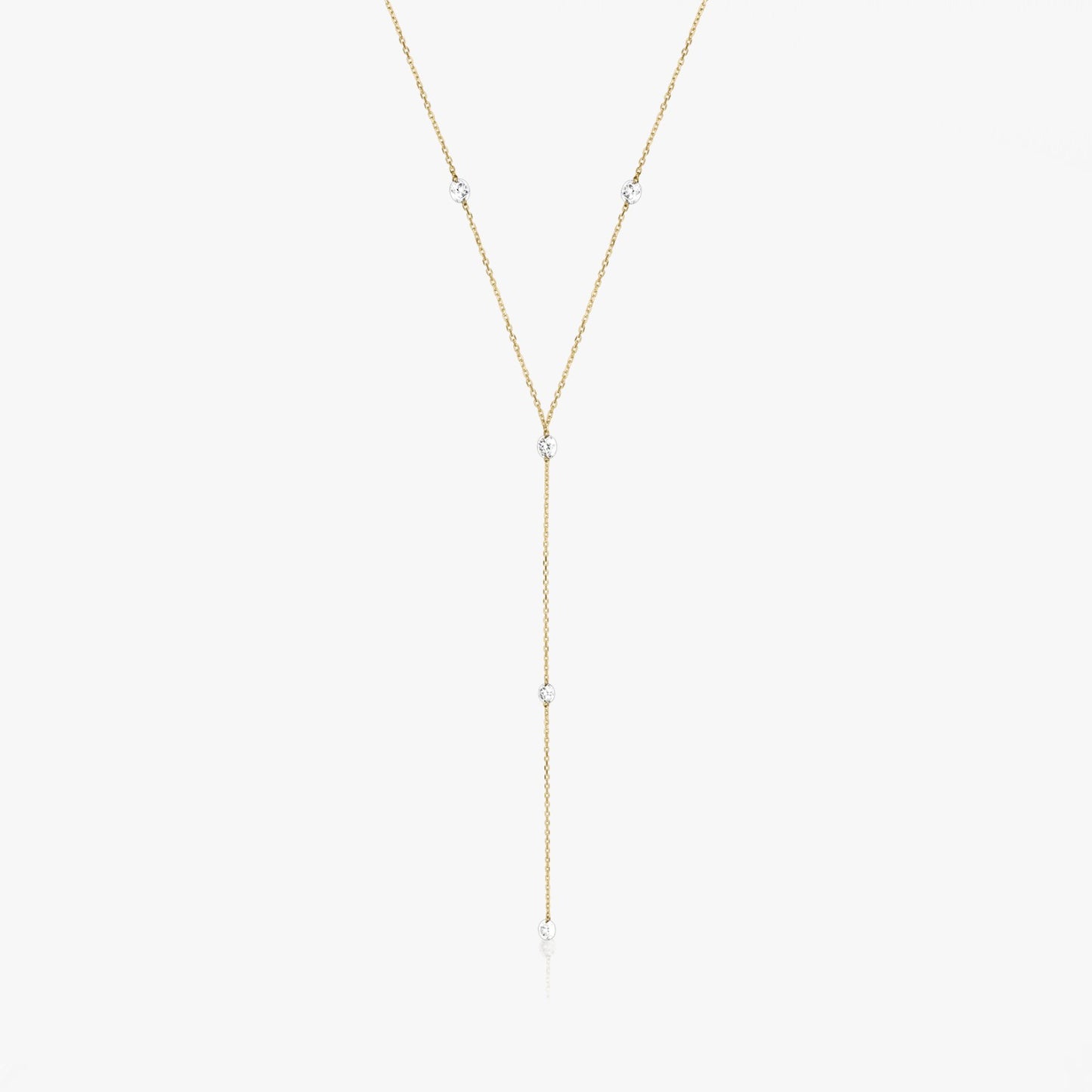 Yellow Gold Diamond Drops Necklace - Diamonds