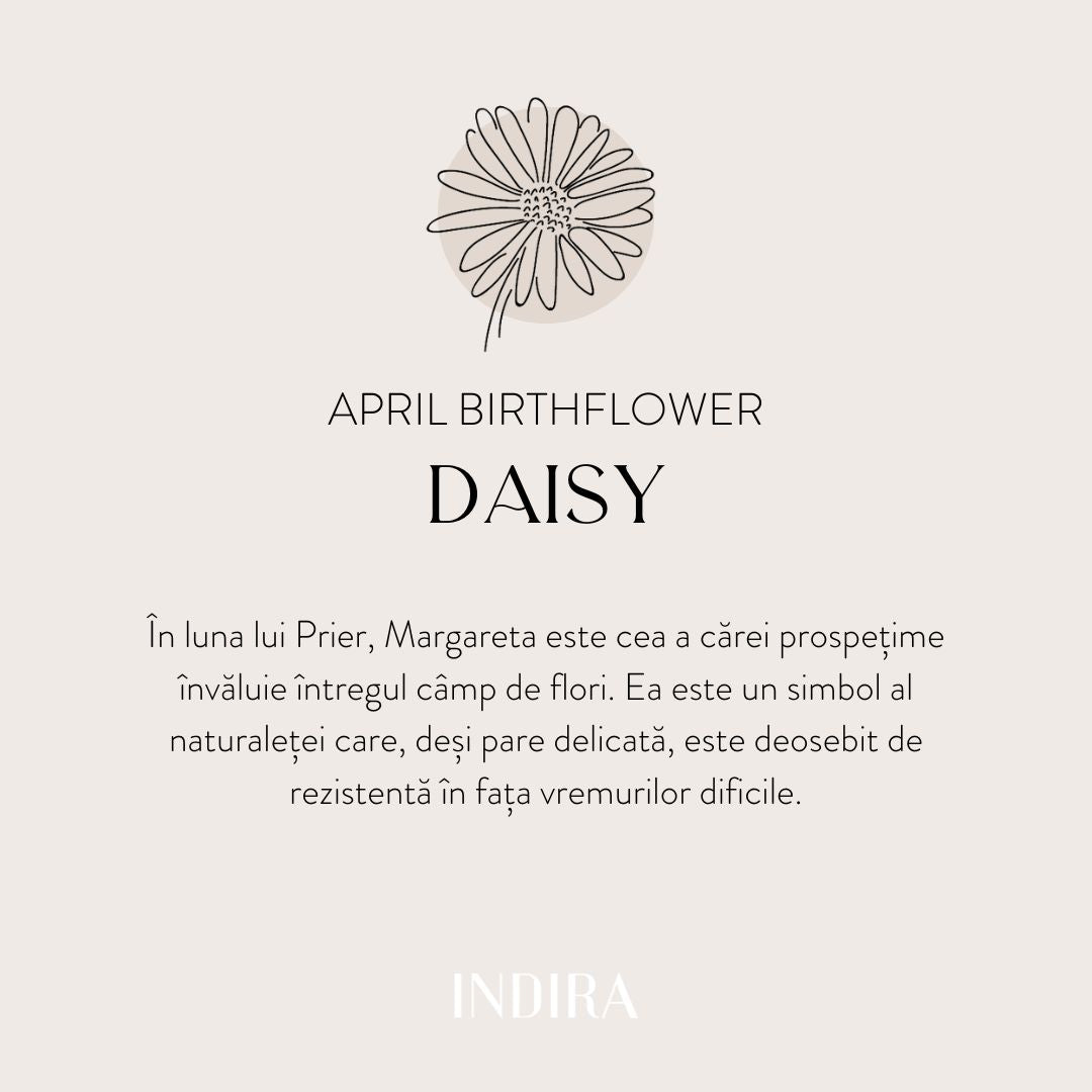 Bracelet en corde pour enfants en or Birth Flower - April Daisy - Indira