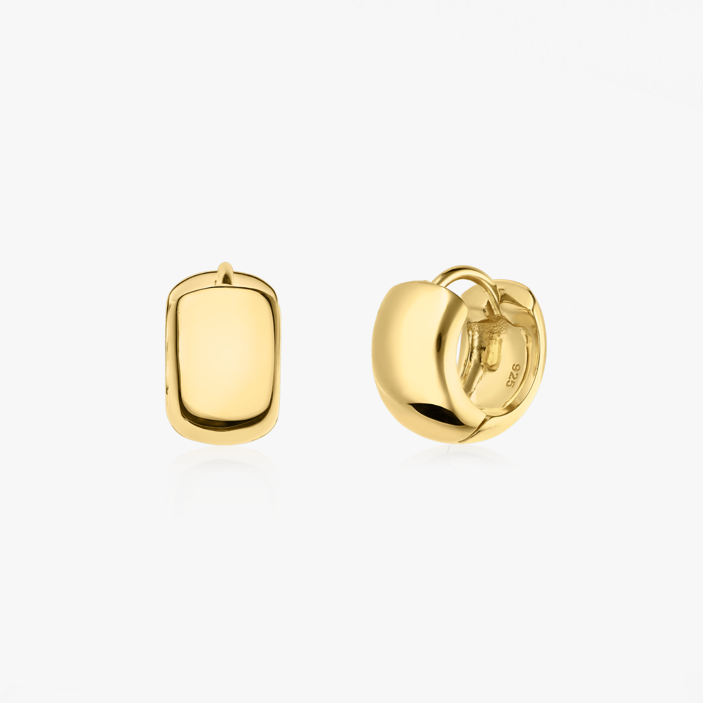 Golden Bold Mini Hoops Silver Earrings - Indira