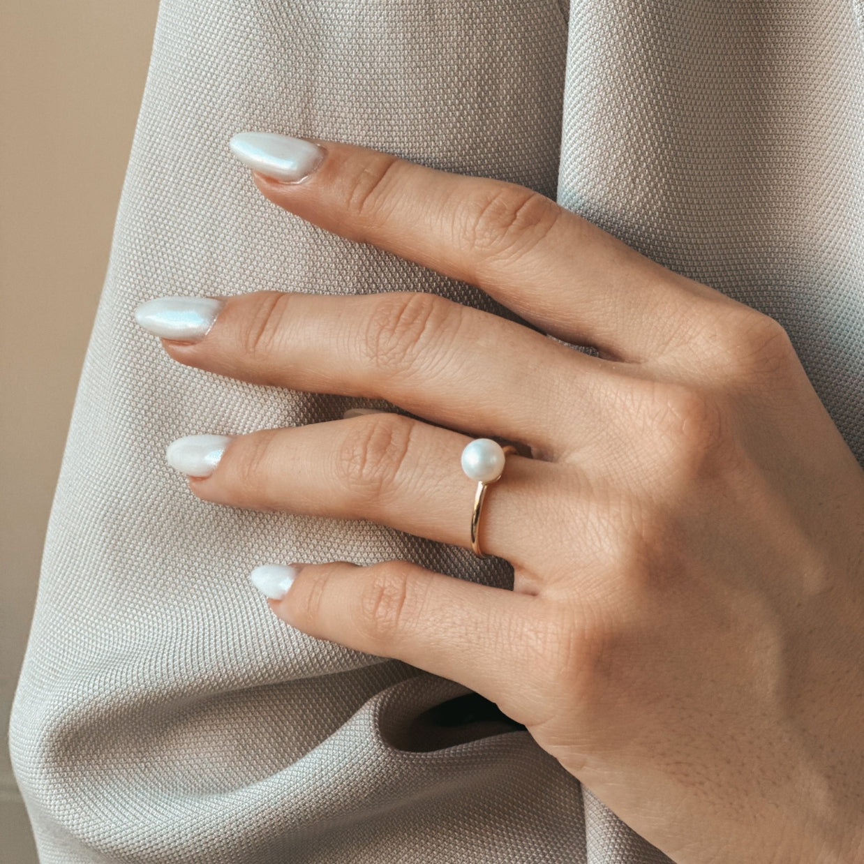 Inel din aur Pearl Elegance - Indira