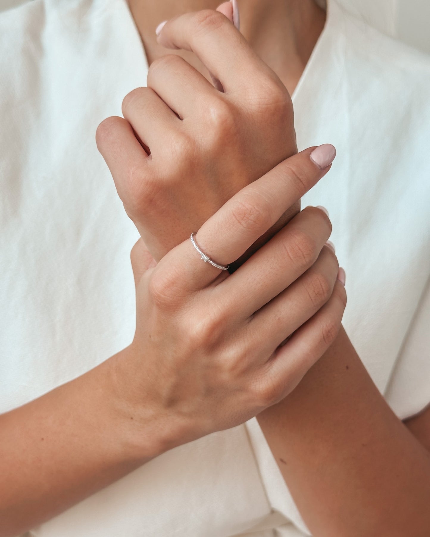 Inel din aur alb Luma – Diamante - Indira