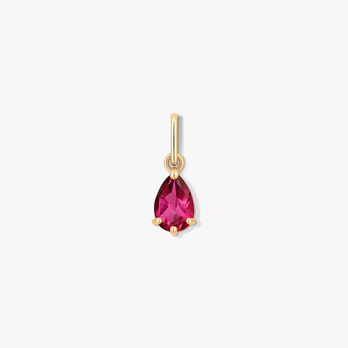Gold Birthstone Pendant for October - Pink Topaz