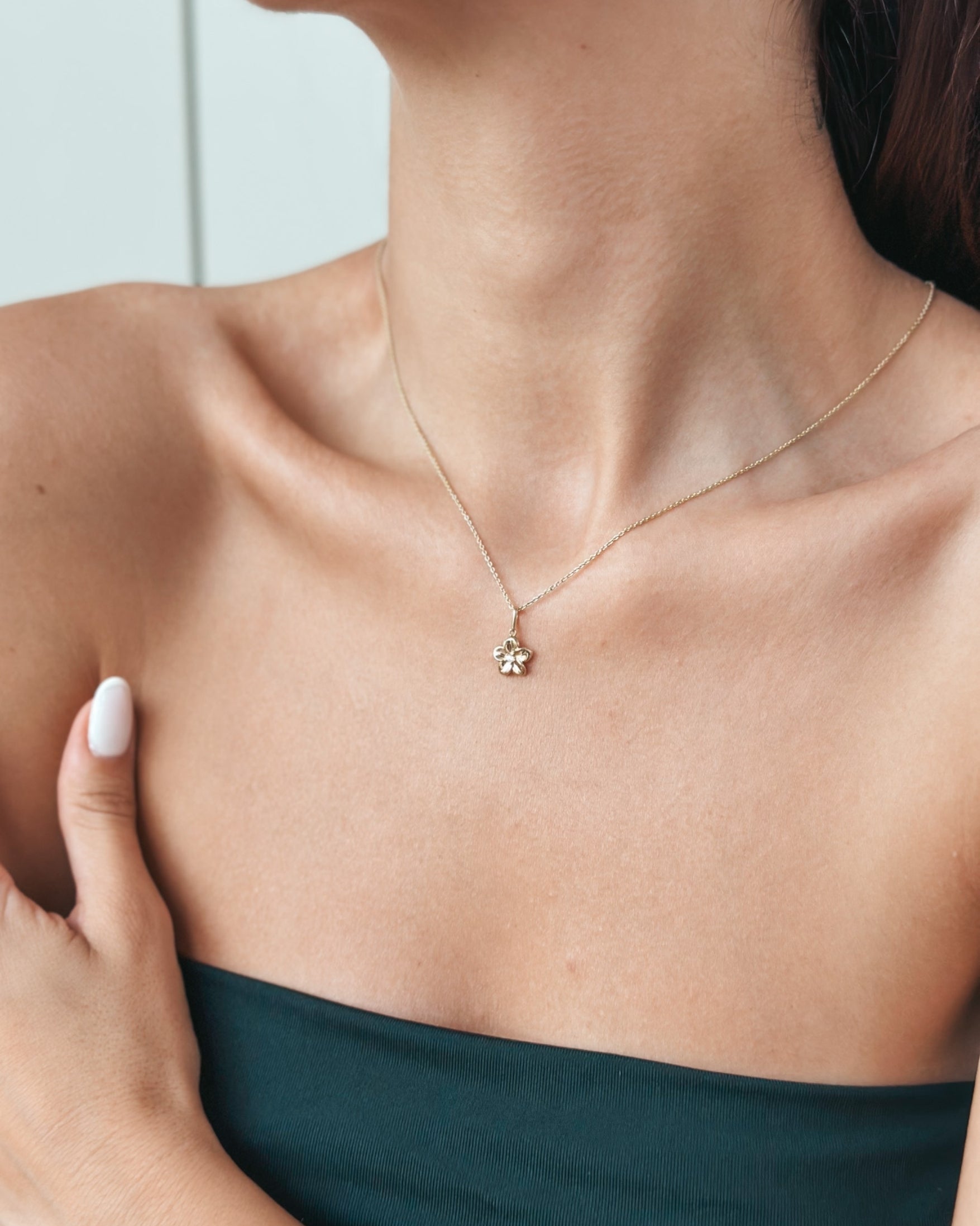 Pandantiv din aur galben Wildflower – Zirconiu - Indira