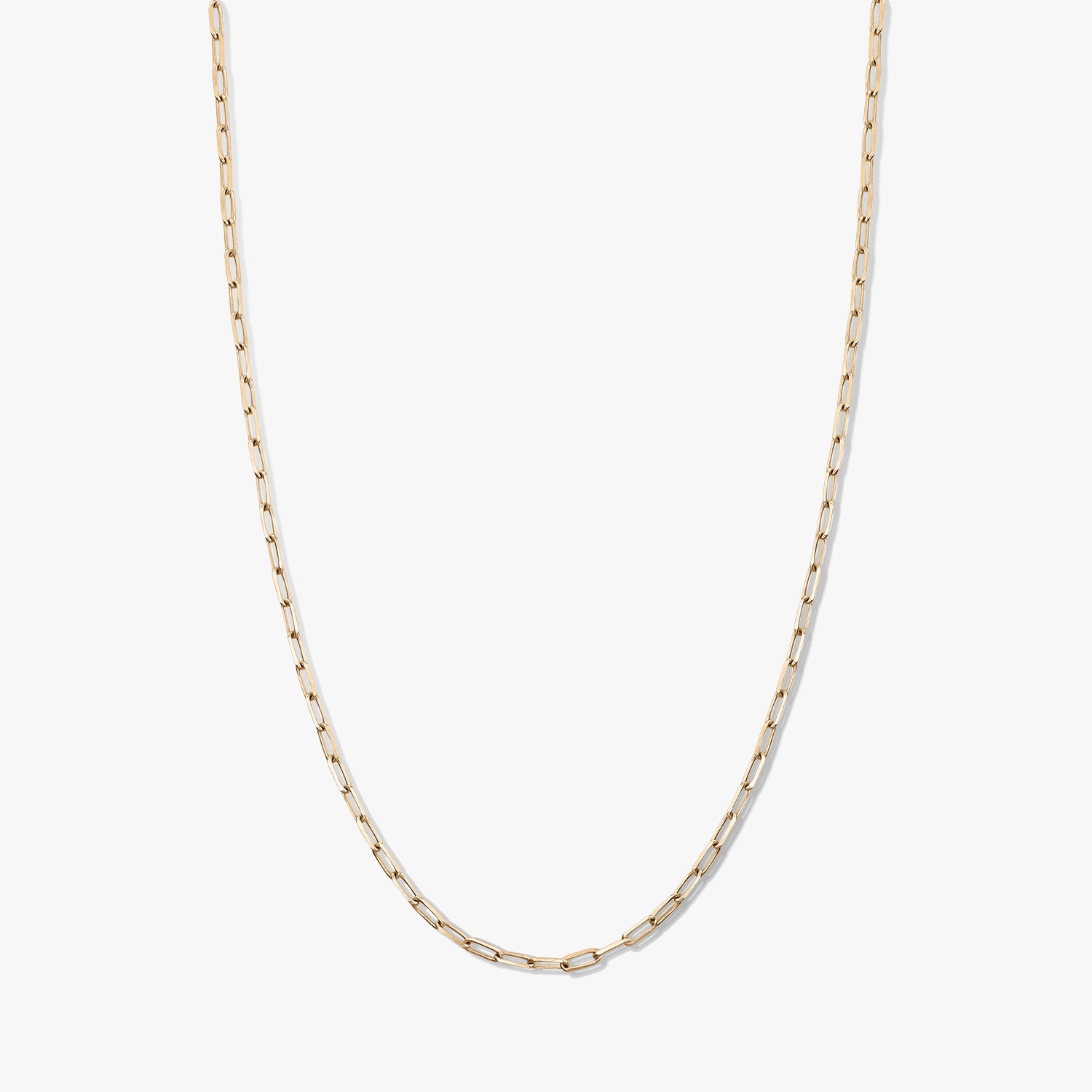 Gold-tone paperclip chain choker necklace in 925 silver on a white background.