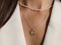 Silver Necklace Birth Flower Golden - November Chrysanthemum