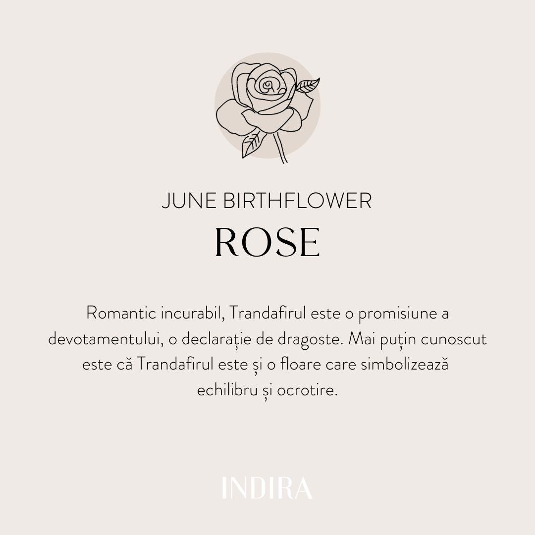 Bracelet cordon pour enfants en or blanc Birth Flower - June Rose - Indira