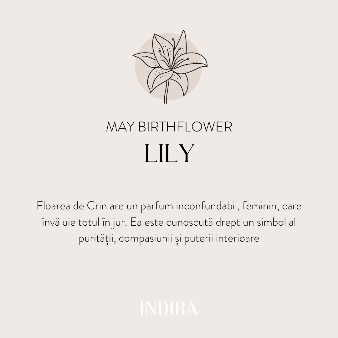 Colier din argint Silver Birth Flower - May Lily - Indira