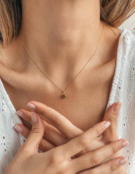 Colier din argint Birthstone Golden November - Citrin - Indira