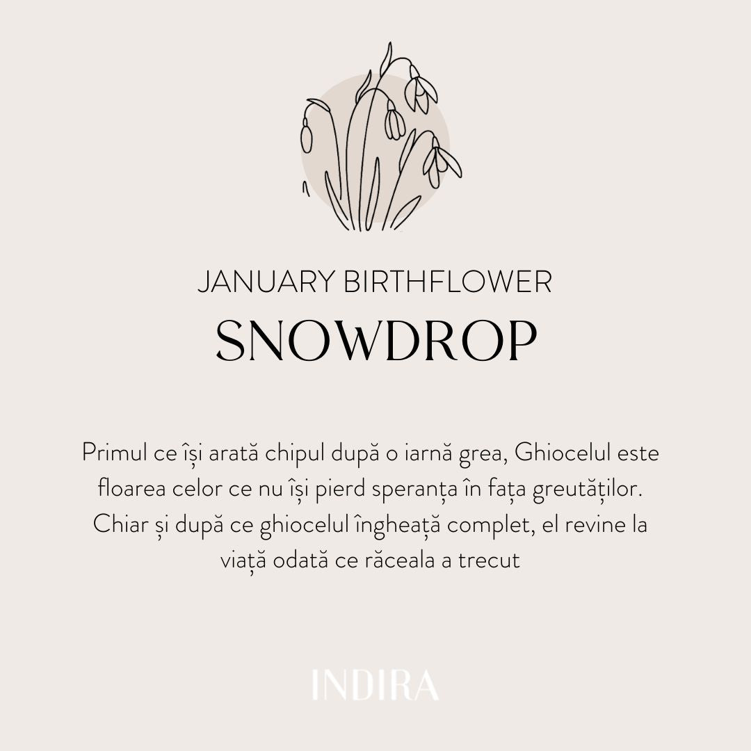 Colier din argint Birth Flower Silver - January Snowdrop - Indira