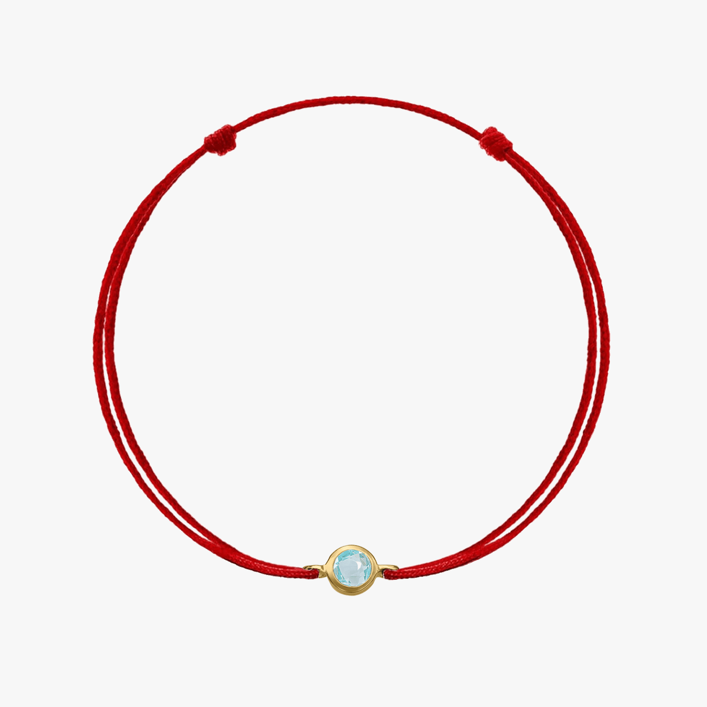 Indira Birthstone Golden March ezüst zsinór karkötő - Akvamarin