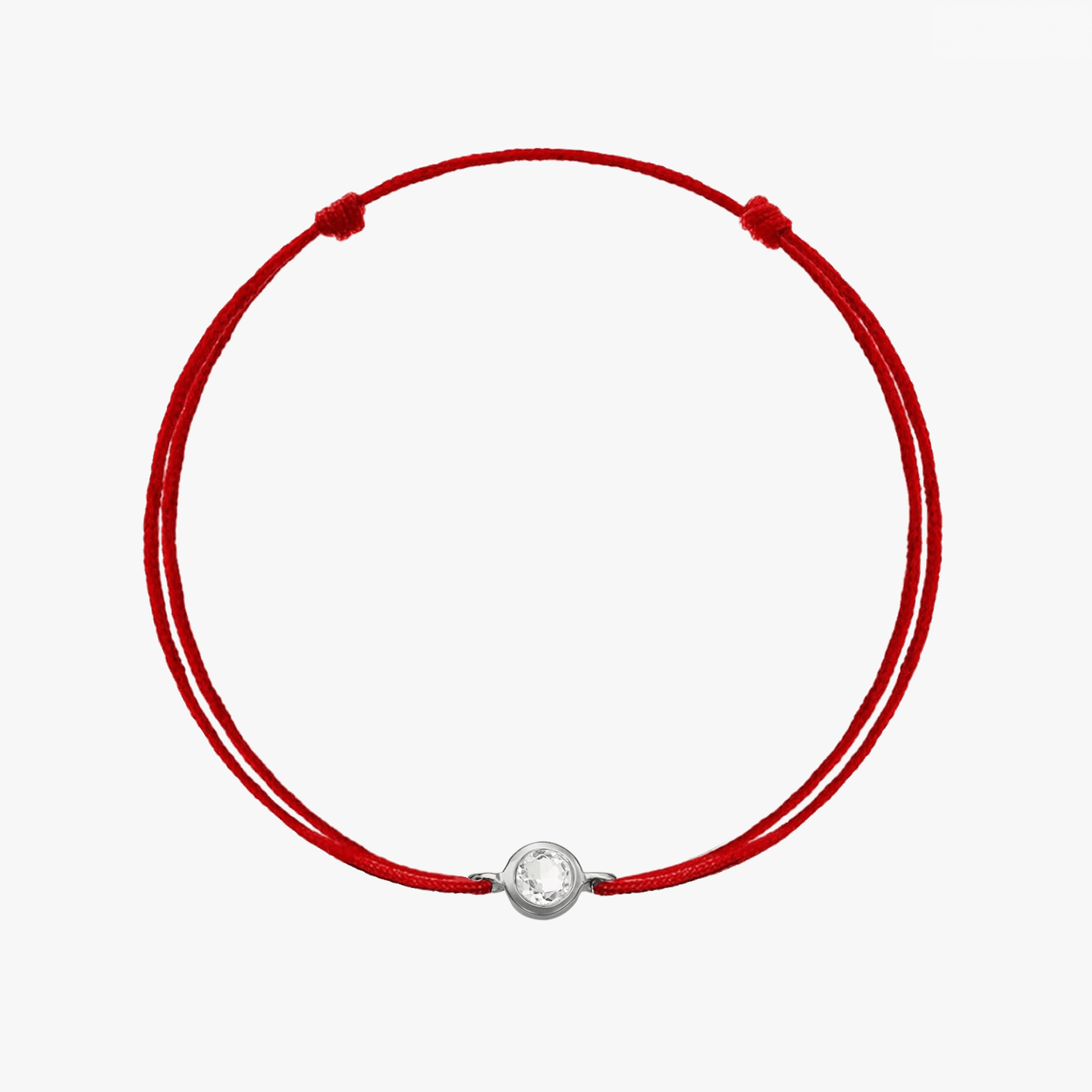 Bracelet en corde en argent Birthstone Silver Avril - Topaze Blanche - Indira