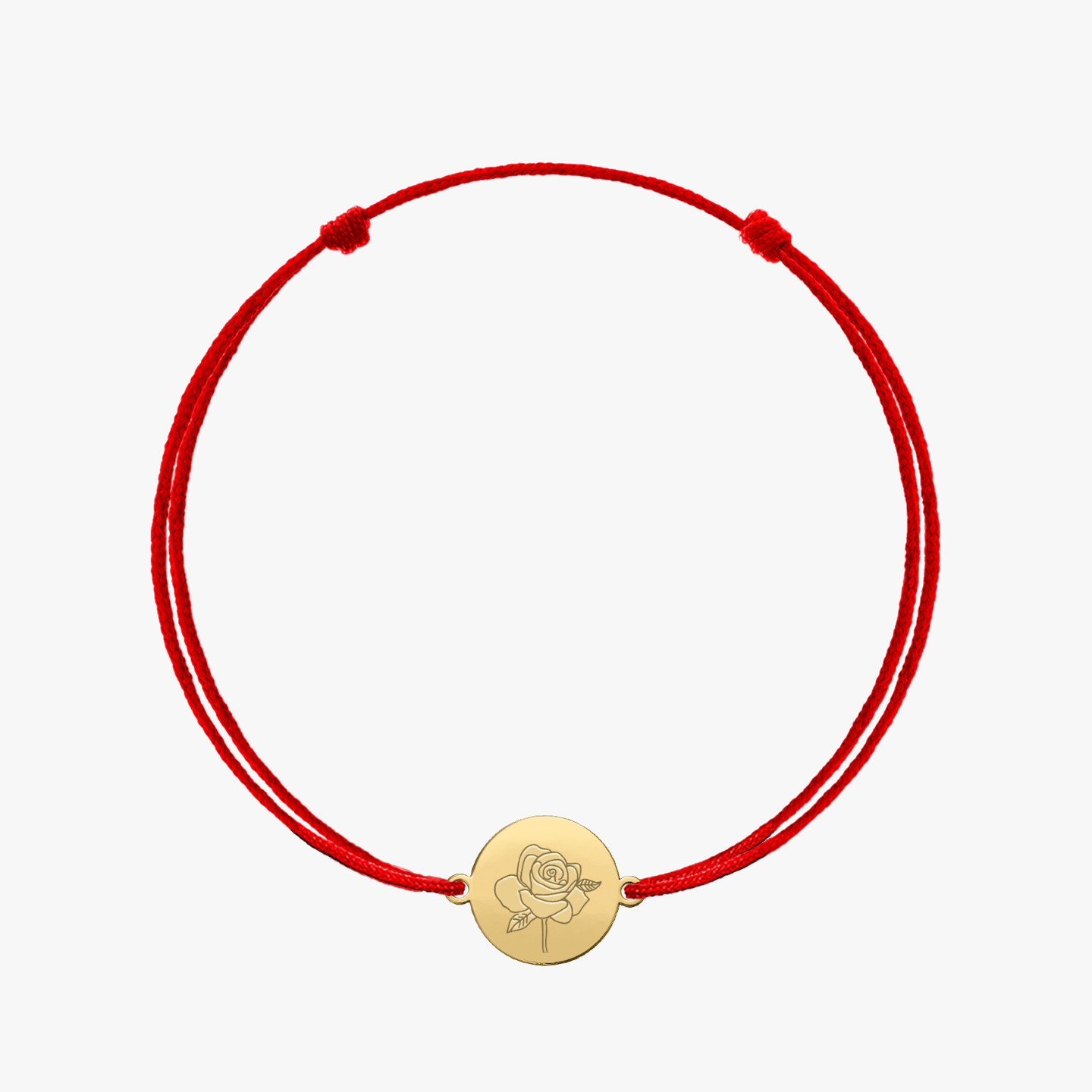 Ezüst zsinóros karkötő Golden Birth Flower - Júniusi Rózsa - Indira