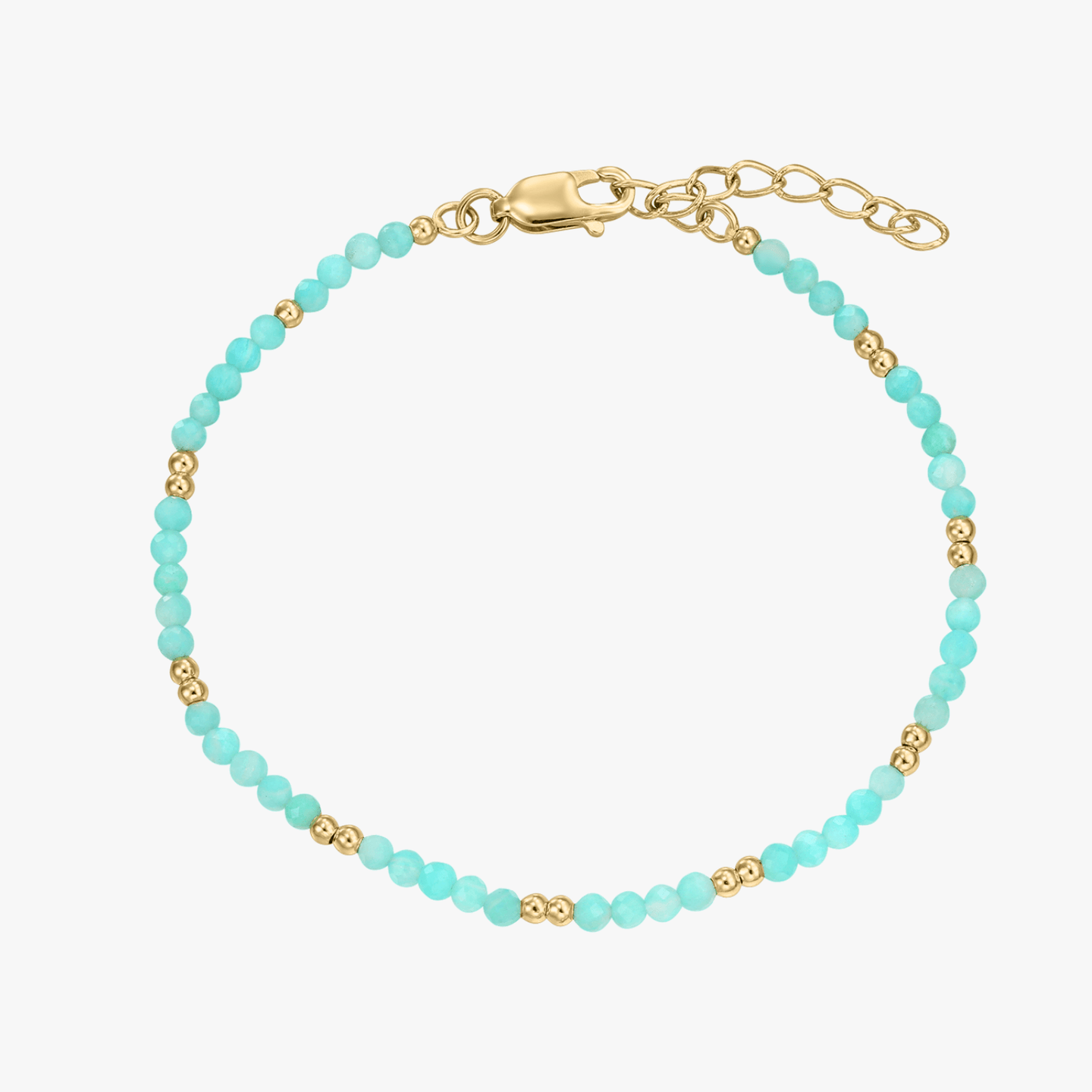 Chaîne de cheville en argent Golden SummerScape - Amazonite - Indira