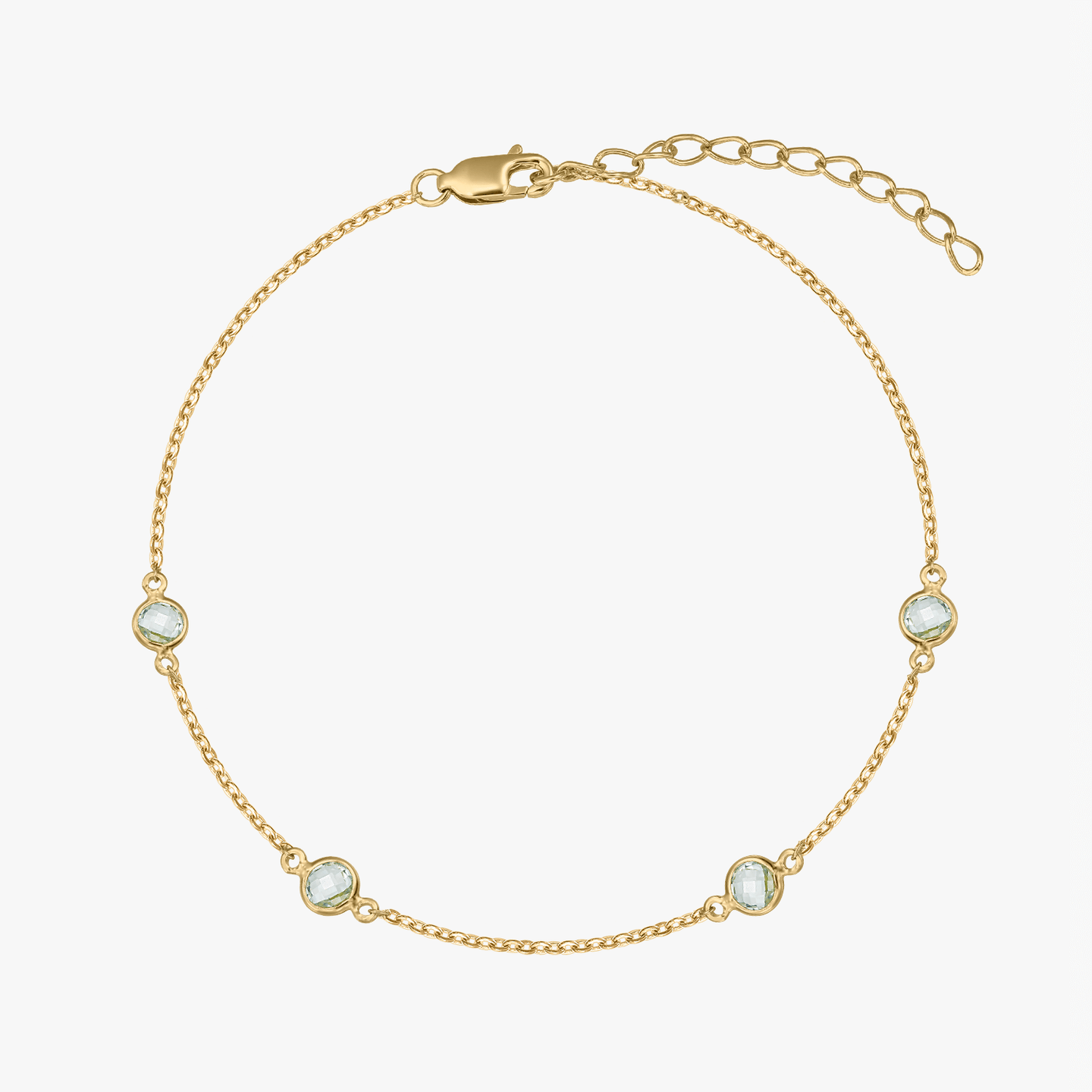 Bracelet en argent Birthstone Golden Decembre - Topaze Bleue - Indira