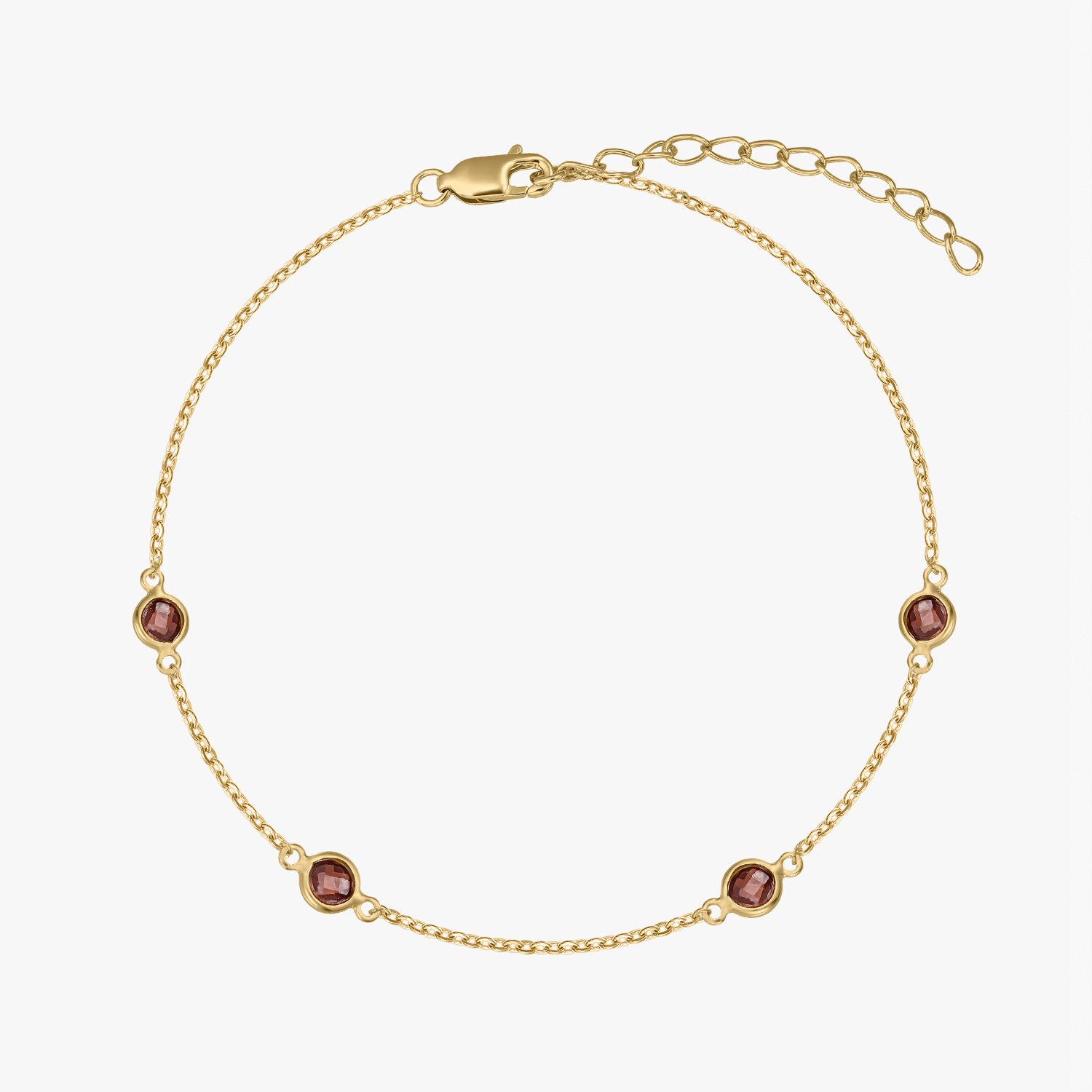 Bracelet en argent Birthstone Golden January - Grenat - Indira